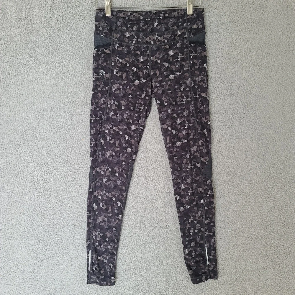 Athleta Leggings Womens Small Full Length Be Free Mesh Geometric Yoga 138462